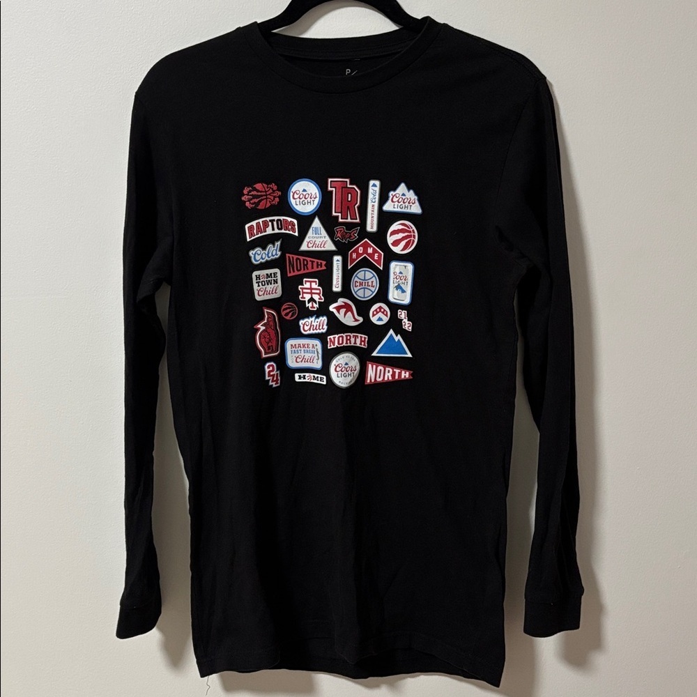 PEACE COLLECTIVE (XS) X COORS LIGHT Raptors Graphic Long Sleeve Tee Unisex RARE - Picture 2 of 9
